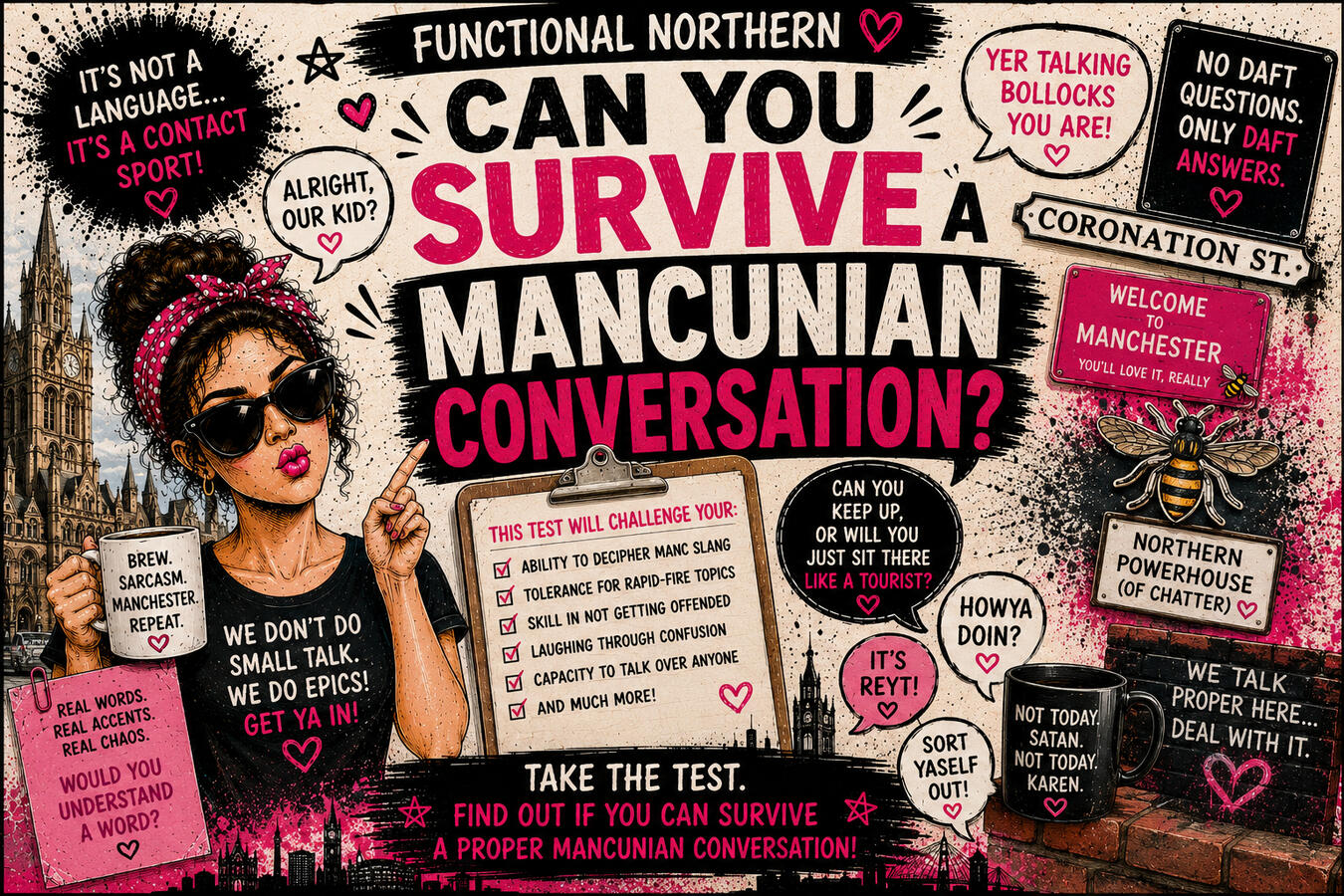 Can You Survive A Mancunian Conversation? Take The Test, Our Kid 🐝🤣 Can You Survive A Mancunian Conversation? Take The Test, Our Kid 🐝🤣